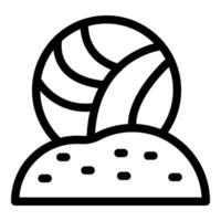 Black and white volleyball icon on white background vector