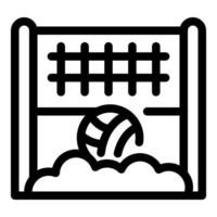 Volleyball net and ball icon vector