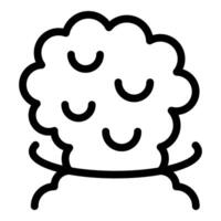 Simple line art drawing of a happy tree with a smiling face, perfect for various designs vector