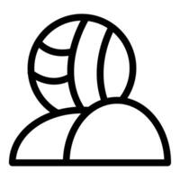 sencillo negro contorno icono de un persona con un baloncesto vector