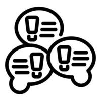 Speech bubbles with exclamation marks icon vector