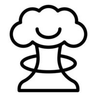 Black and white line art of a stylized smiling tree, perfect for ecofriendly themes vector