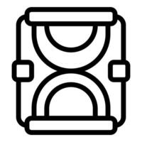 Black and white line art of a car safety seat vector