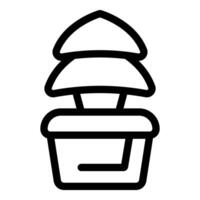 Black and white line art of a mushroom house vector