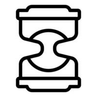 Black outline of an hourglass symbol, denoting time passing vector