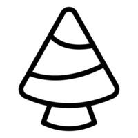 Simplified black and white christmas tree icon vector