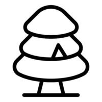 Minimalist line art christmas tree icon vector