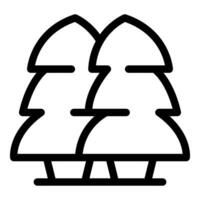 Minimalist line art trees icon vector