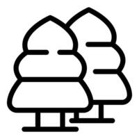 Black and white line art illustration of minimalist, stylized trees for design use vector