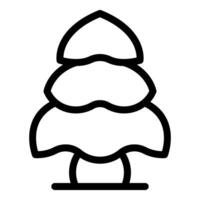 Simple line art pine tree icon vector