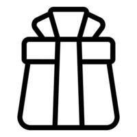 Simple line art icon of a wrapped gift with a bow, ideal for various designs vector