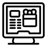 Online shopping icon on computer screen vector