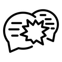 Speech bubbles with impact icon line art vector
