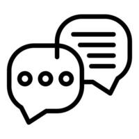 Black and white illustration of chat bubbles with text lines vector