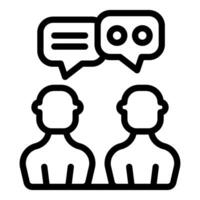 Conversation icon with two people and speech bubbles vector