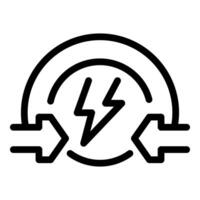 Electric energy icon with circular arrow vector