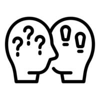Conceptual light bulb heads with question and exclamation marks vector
