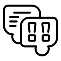 Chat bubble with exclamation marks icon vector
