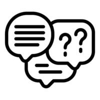 Chat bubbles with question marks and lines icon vector