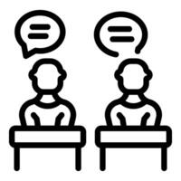 Icon of two people with speech bubbles vector
