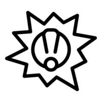 Exclamation mark in burst shape outline icon vector