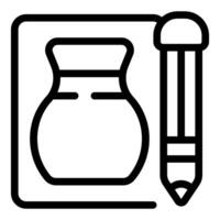 Drawing board and pencil icon vector