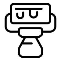 Cute robot character line art vector