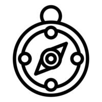 Black and white line art of a stylized, modern compass icon, suitable for navigation themes vector
