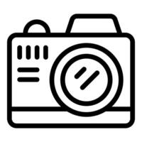 Black and white digital illustration of a camera icon, perfect for design and technology concepts vector
