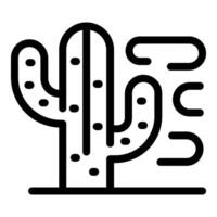 Black and white line art of a cactus plant vector