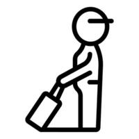 Stick figure with briefcase icon vector