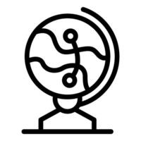 Black and white linear globe icon vector