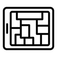 Digital tablet with maze puzzle icon vector