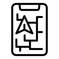 Black and white linear smartphone navigation icon vector