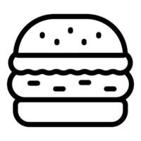 Black and white line art of a classic burger vector