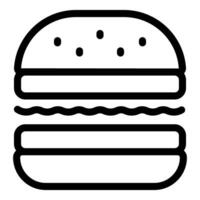 negro y blanco línea Arte de un estilizado dibujos animados hamburguesa vector