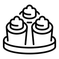 Line art icon of a birthday cake vector