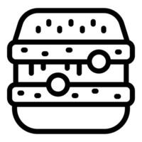 negro y blanco contorno de un hamburguesa icono vector