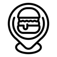 Burger location map pin icon vector