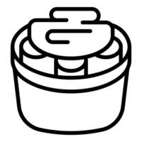 Simplistic line art of a takeout food container vector