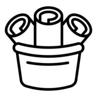 Handdrawn sketch of rolls in a basket vector