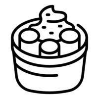 Line art drawing of a boba tea cup vector