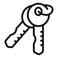 Set of line art house keys icon vector