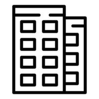 Black outline icon of a contemporary multistory building vector