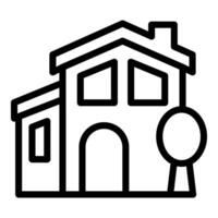 Simple house icon with trees vector