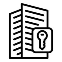 Secure document icon with key vector