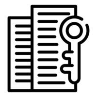 Line icon of search magnifying glass and documents vector
