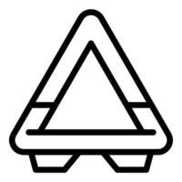 A simple line art icon of a triangular wall shelf vector