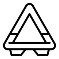 un sencillo línea Arte icono de un triangular pared estante vector