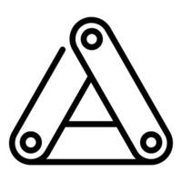Geometric triangle with articulated joints icon vector